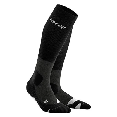 Image of CEP hiking MERINO REDESIGN socks for women Knee high with compressionin Stonegrey/Grey size III