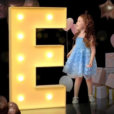 Image of 120cm/4FT Light Up Letter E, Marquee Letters, Mosaic Giant Anniversary Party Decorations, Birthday Wedding DIY Decor