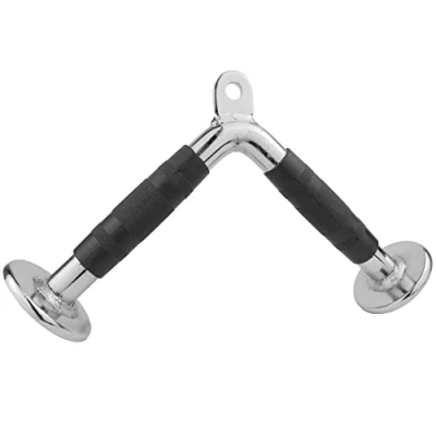 Image of KOMODO Tricep V Bar Push Down Cable Attachment Handle Close Grip Multi Gym Pull Triceps (With Rubber Grip)