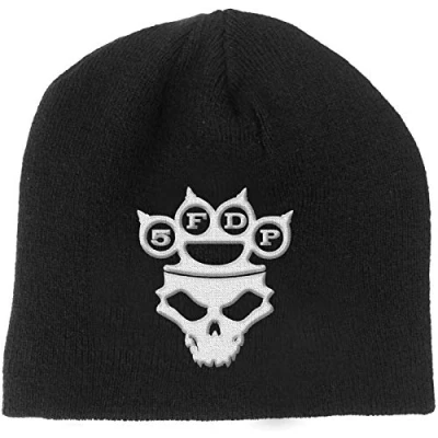 Image of Five Finger Death Punch Beanie Hat KnuckleDuster Band Logo Skull Official Black One Size