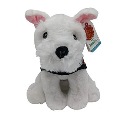Image of Keel Toys Keeleco Black Westie Dog with Tartan Coat 20cm