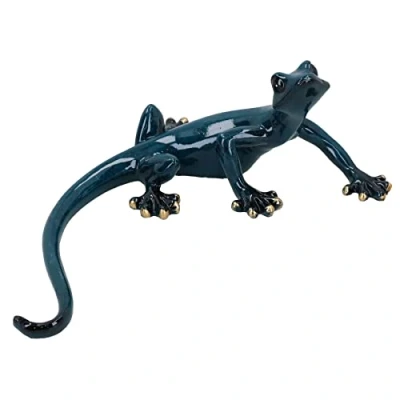 Image of AB Tools Blue Gecko Lizard Resin Wall Shed Sculpture Decor Statue Small House Ornament
