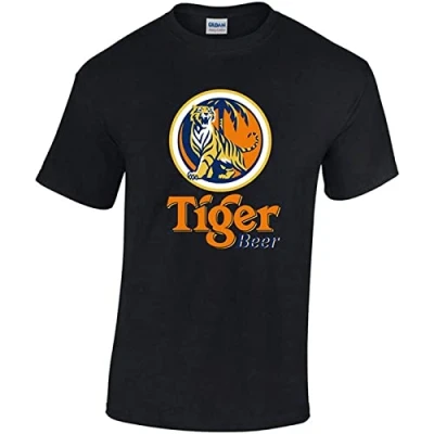 Image of cne Men&#039;s Tiger Beer 100% pre Shrunk Cotton T Shirt S Black