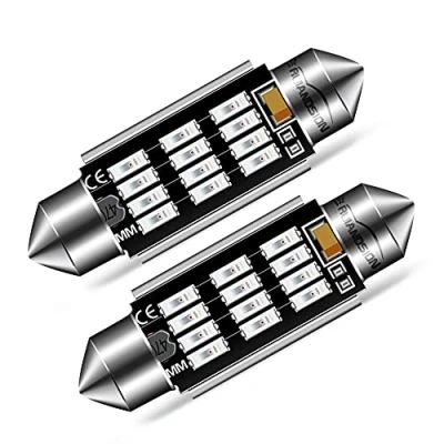 Image of Ruiandsion 39mm LED Dome Light Bulbs 10 30V Extremely Bright 6411 DE3425 DE3423 Festoon Canbus Error Free Replacement for Cars Trucks Interior Map Lights, Red (Pack of 2)