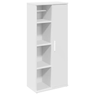 Image of vidaXL bathroom cabinet white, engineered wood, modern style versatile storage with built in paper roll holder 39x22x90 cm, fits any