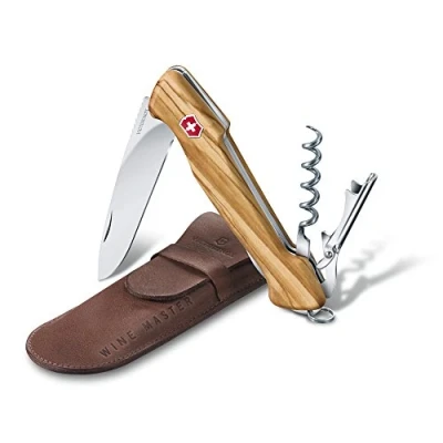 Image of Victorinox, Wine Master Wood, Swiss Army Pocket Knife, Large, Multi Tool, Camping, 6 Functions, Blade, Two step lever, Bottle opener, Lockable Blade