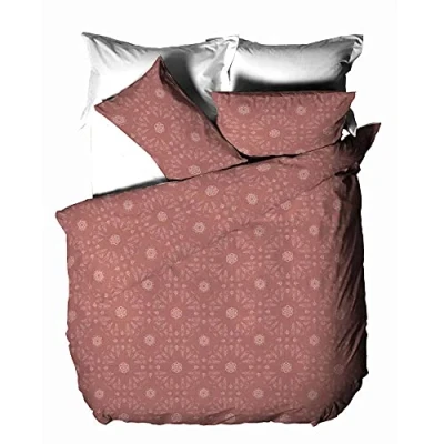 Image of The Linen Yard Bohemian Duvet Cover Set, Red Clay, Super King