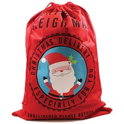 Image of Giant Christmas Santa Sack Stocking Extra Large Red Father Xmas Gift Present Bag (Super Jumbo Printed Santa)