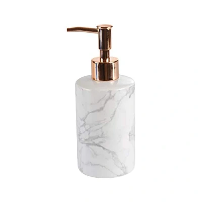 Image of Douceur d&#039;Intérieur Soap Dispenser (0) 7 x 18.5 cm Ceramic Printed Marble, 90% Clay 4% Ice 6% ABS, Distributeur Savon