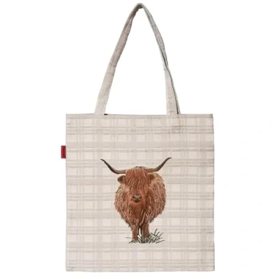 Image of Signare Tapestry Highland Cow Collection Flat Tote Shopper Bag, Eco Friendly, Reusable &amp; Foldable Versatile Handbag