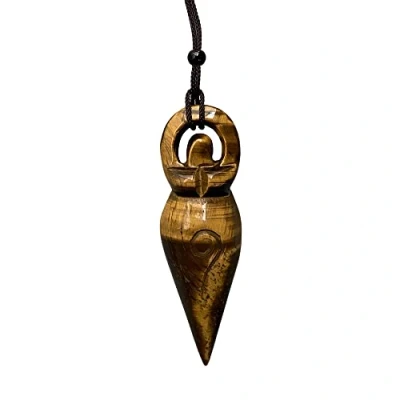 Image of VIE Mother Earth Goddess Pendant, 8x3cm (Tiger&#039;s Eye)