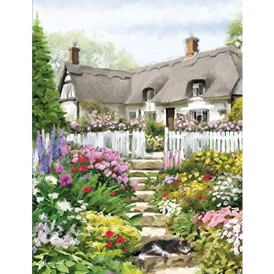 Image of Otter House 1000 Piece Rectangular Jigsaw Puzzle Country Cottage