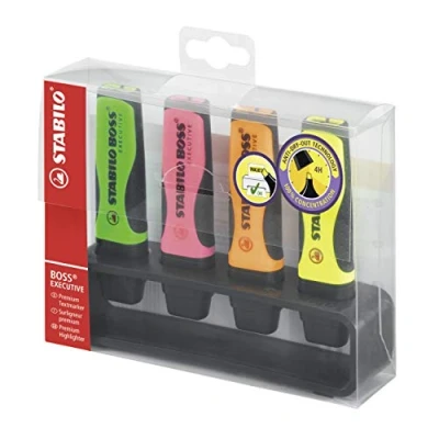 Image of Highlighter STABILO BOSS EXECUTIVE Deskset of 4 Assorted Colours