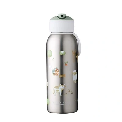 Image of Mepal Insulated Bottle Flip up Campus Little Dutch Drinking Bottles for Childeren Stainless Steel 9 Hours Hot &amp; 12 Cold BPA Free 350 ml Farm
