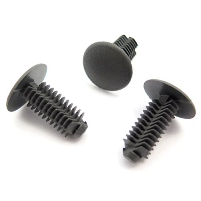 Image of Fir Tree Trim Panel Clips 8mm Hole 18mm Head, Dark Grey/Anthracite (100)