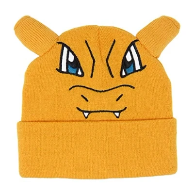 Image of Bioworld Pokemon Charizard Embroidered Beanie Cap Hat One Size Licensed New Orange