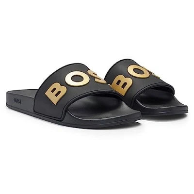 Image of BOSS KIRK Unisex Pool slides, Size: 6, Black seven Pu