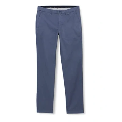 Image of Tommy Hilfiger Men Denton Chino 1985 Pima Cotton Trousers, Blue (Faded Indigo), 31W / 29L