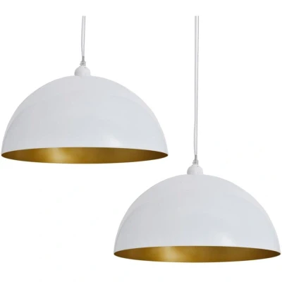 Image of vidaXL Ceiling Lamp 2 pcs Height adjustable Semi spherical White
