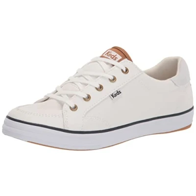 Image of Keds Women&#039;s Center Iii Lace Up Sneaker, White/Navy Canvas, 4 UK