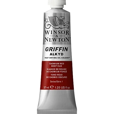 Image of Winsor &amp; Newton Griffin Alkyd Oil Paint, Cadmium Red Deep Hue, 37ml Tube
