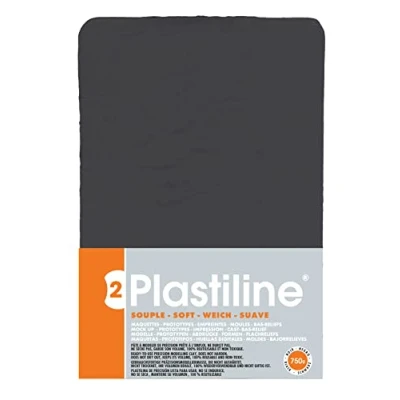 Image of Plastiline 7950T Plate Modeling Dough, High Precision Modeling, Sculpting, Molding Hardness 2 (soft) 750g Black color. Made in France