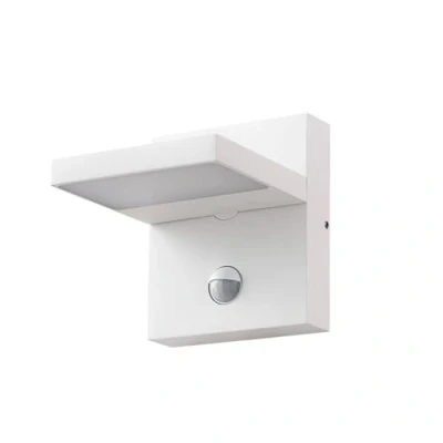 Image of Lucande LED outdoor wall lamp Silvan, white, sensor, IP54, 16cm