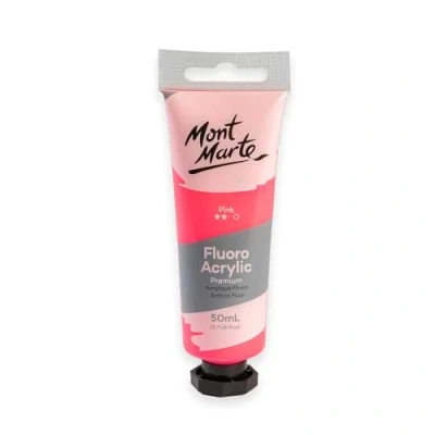 Image of MONT MARTE Fluoro Acrylic Paint 50 ml, Pink
