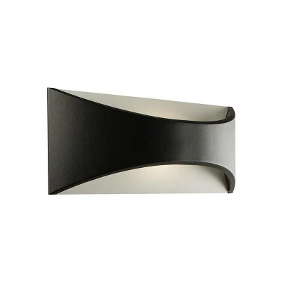 Image of Vulcan Integrated LED 1 Light Outdoor Up Down Wall Textured Matt Black, Opal IP65