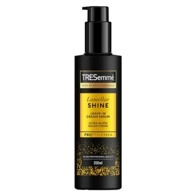 Image of TRESemmé Lamellar Shine Leave In Cream hair Serum with patented Technology treatment for an ultra glossy salon finish 200 ml