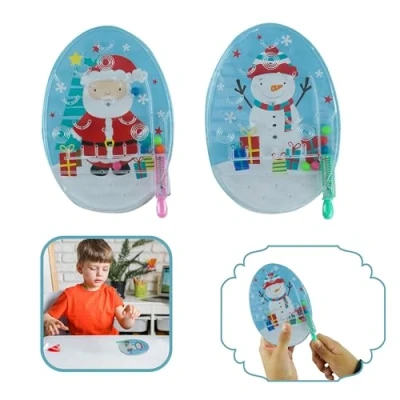 Image of 2Pcs Christmas Pinball Machines, Snowman and Santa Machines for Summer Party Favors Stocking Stuffers, Perfect Both Kids Ages 3+Y, Size 15cm