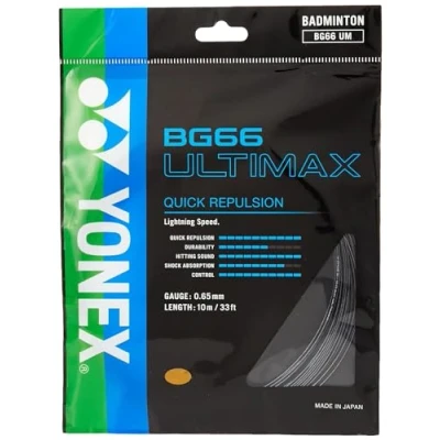 Image of YONEX BG66 Ultimax 0.65mm Badminton Set (Black)