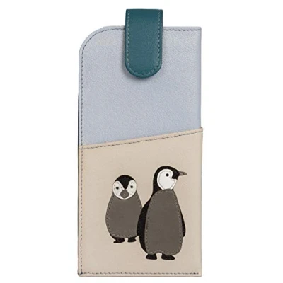 Image of Mala leather Penguin Glasses case soft wide tab top ladies (Multi)