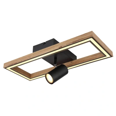 Image of Mandera Integrated LED Semi Flush Ceiling Light Matt Black 3000K