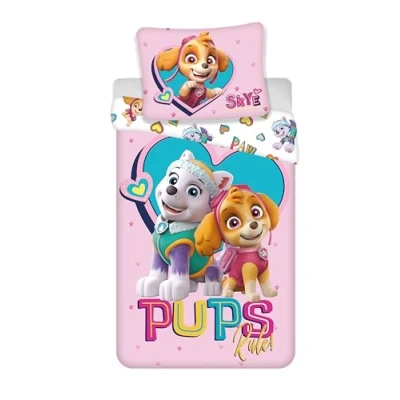Image of Brandmac Paw Patrol Stella and Everest Bedding Set, 100% Cotton, Duvet Cover 100 x 135 Centimeter + Pillowcase 40 60