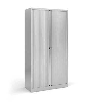 Image of Mr Office Bisley systems storage high tambour cupboard 1970mm silver