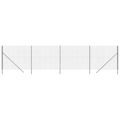 Image of vidaXL Galvanised Steel Wire Mesh Fence with PVC Coating, 1.6x10m Sturdy and Flexible for Property Animal Enclosure.