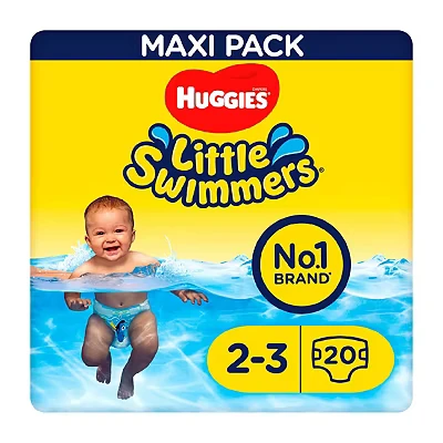 Image of Huggies Little Swimmers Swim Nappies Size 2 3 3kg 8kg, 7lb 18lb 20 Pants