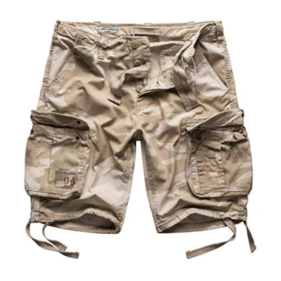 Image of Surplus Raw Vintage Airborne Herren Cargo Shorts, desertstorm, 7XL