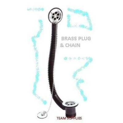 Image of Chrome Retainer Bath Waste &amp; Overflow with Brass Plug