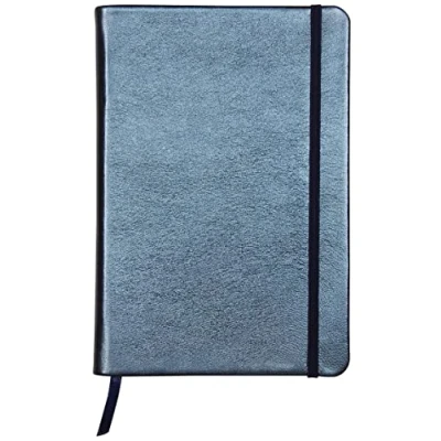 Image of Clairefontaine Ref 400103C Cuirise Hard Cover Notebook (72 Sheets) A5 Size, 90gsm Vellum Paper, Lined Rulings, Pocket for Loose Documents, Lambskin Indigo