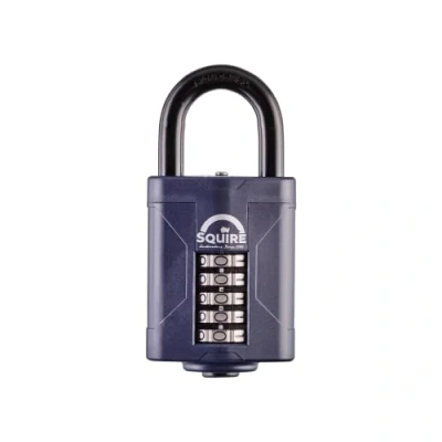 Image of Squire Heavy Duty Padlock (CP60) Toughest Steel Shackle 5 Wheel Combination Alloy for Corrosion Resistance Weatherproof Lock Home, School &amp; Garage (Blue, 60mm)
