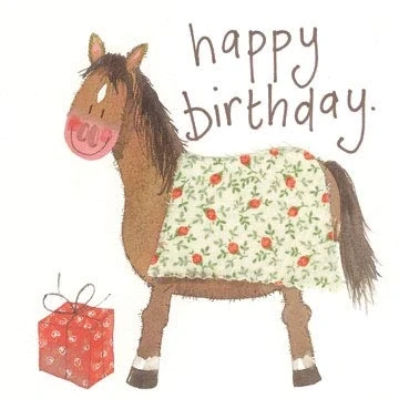 Image of Alex Clark Happy Birthday Pony Card Horse Present Animal Wildlife Greetings Cards for Designed and Printed in the UK