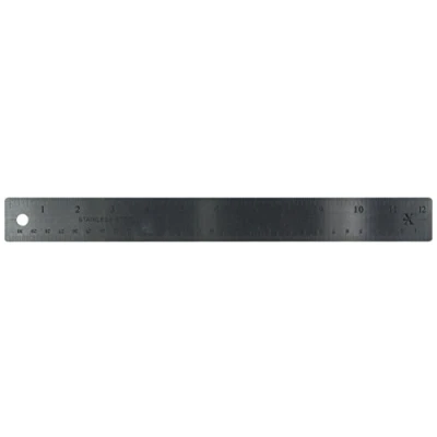 Image of Xcut 12&quot; 30cm Steel Metal Ruler Soft Back, Straight Edge, For Hobby Craft Kit, Designs, Measuring, Drawings, Plans, Quilting