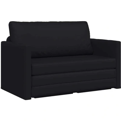 Image of vidaXL Floor Sofa Bed 2 in 1 Black 124x71x78 cm Faux Leather