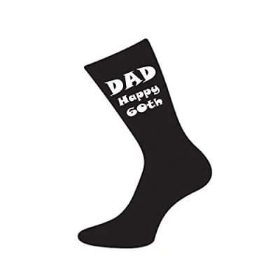 Image of Dad Happy 60th Black Mens Socks for Birthday Present