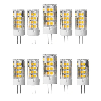 Image of OUKAIDE 10 Pack G4 LED Bulbs 5W 51 SMD 2835LEDs lamp AC220 240V Warm White 3000k Super Bright Bulb 500LM Beam Angle 360 Ceramic Base Non dimmable