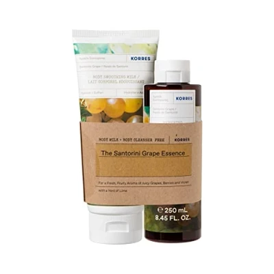 Image of Korres Santorini Grape Body Milk &amp; Cleanser Set