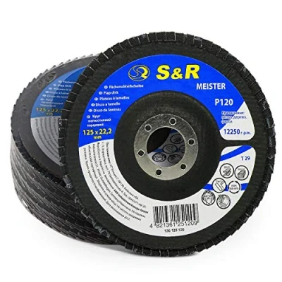 Image of S&amp;R Flap Disc/Flap grinding disc 125x22,2 T29 Set of 5 discs/Grain: 120