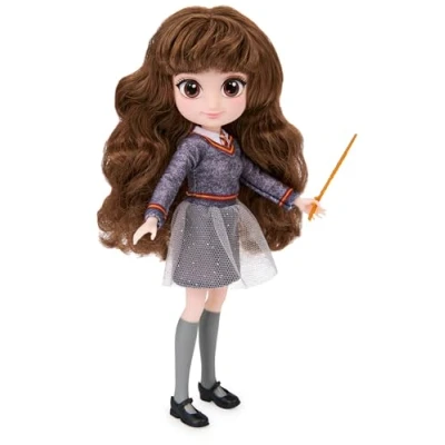 Image of Wizarding World, Hermione Granger Collectible 8 inch Doll in Harry Potter Hogwarts Gryffindor Uniform with Accessories Kids Toys for Girls and Boys Ages 5 up, Black